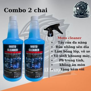  Combo 2 chai Dung dịch tẩy rửa MOTO Cleaner vệ sinh lốc máy nhông sên dĩa dây điện sườn xe dành cho xe máy kèm vòi 