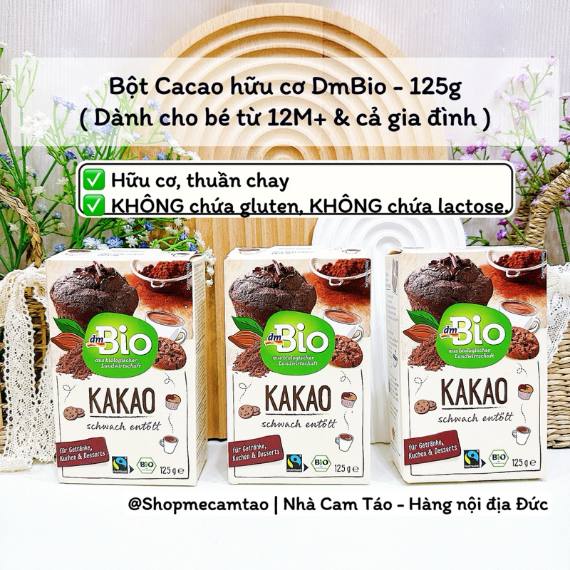 (Date: 11/2027) Bột Cacao hữu cơ Đức - 125g