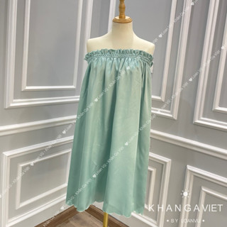 Váy quây spa chất liệu Lụa bóng ko nơ