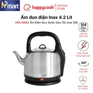 ẤM ĐIỆN ĐUN NƯỚC SIÊU TỐC  HAPPY COOK  INOX 304 DUNG TÍCH 4.2L