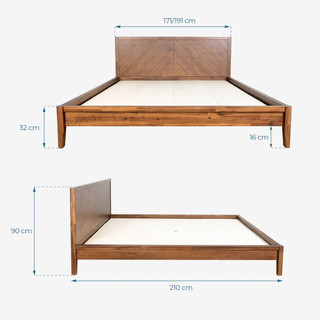 Giường Ngủ Gỗ Tràm MOHO HOBRO 301 Màu Nâu