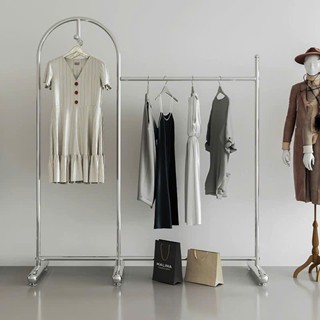 giá kệ, sào treo quần áo inox 304 chân to 2 khoang treo cao 1m8 dài 1m5 chắc chắn, hiện đại