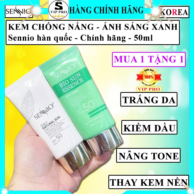 Kem chống nắng sennio hàn quốc kem chống nắng sennio chính hãng kcn sennio nắp màu vàng kiềm dầu 803