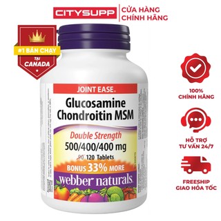Viên Uống Xương Sụn Khớp Webber Naturals Glucosamine Chondroitin MSM Khỏe xương, Bổ khớp (120 viên) CitySupp