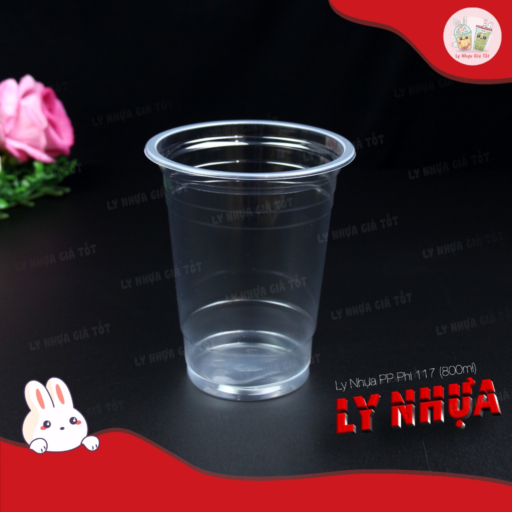 50 Ly Nhựa PP 800ml UKP Loại Dày, Chất Liệu PP Cao Cấp. Ly Đựng Trà Tắc, Nước Mía, Trà Trái Cây ...