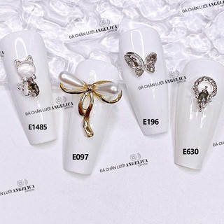 Charm đá đính móng cao cấp nơ, thỏ, trái tim 3D