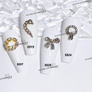 Charm đá đính móng cao cấp nơ, thỏ, trái tim 3D