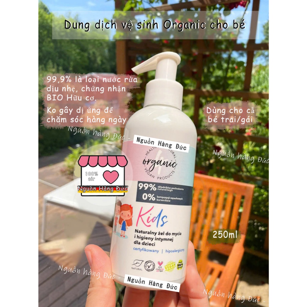 Dung dịch vệ sinh vùng kín hữu cơ trẻ em BIO organic cho bé gái bé trai - bill Đức - Nguồn hàng Đức
