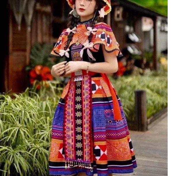 DTKT31 đầm dân tộc Mèo Mông mẫu mới cực xinh