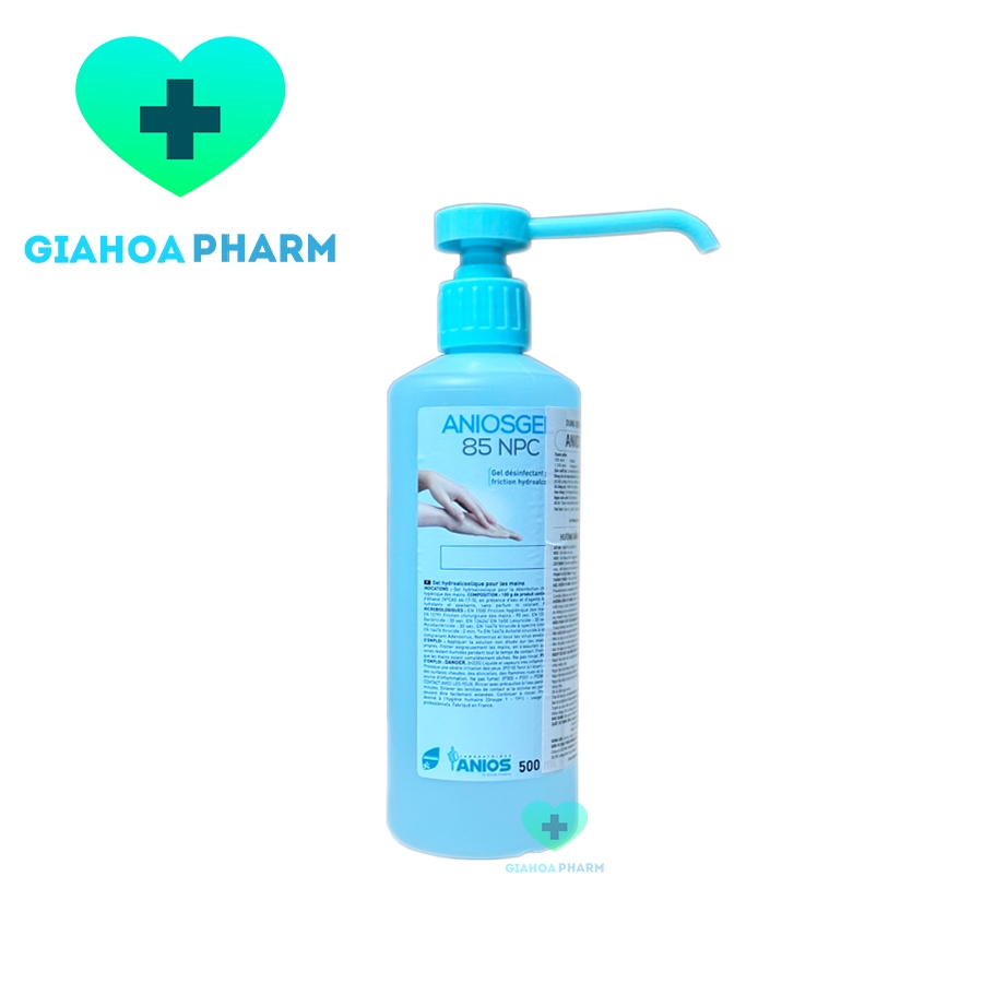 Dung dịch nước rửa tay sát khuẩn Aniosgel 85 NPC 500ml (CHÍNH HÃNG) - Rửa tay khô diệt khuẩn nhanh (Pháp) [Anios]