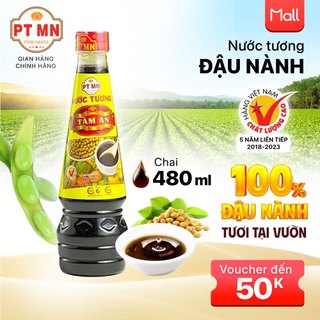 Nước Tương 100% đậu nành Tâm An, chai nhựa 480ml TPNTTA0480PE