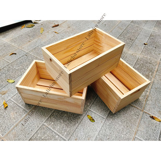 Hộp Gỗ Thông Có Tay Cầm, Thùng Gỗ Đựng Rau Củ Trái Cây Đồ Decor