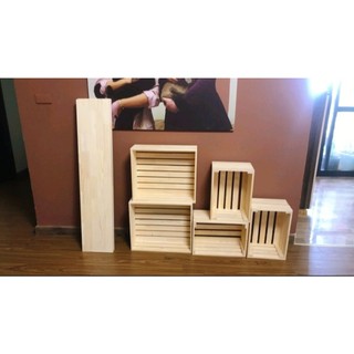 Thùng Gỗ Thông Mộc Có Tay Xách, Hộp Gỗ Đa Năng Đựng Đồ Trang Trí