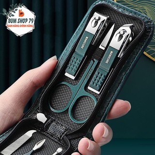  Bộ Cắt Móng Tay Chân 6 Món Kèm Bao Da Đựng Nhỏ Gọn Dụng Cụ Bấm Móng Tay 2 Màu Bằng Thép Không Gỉ 