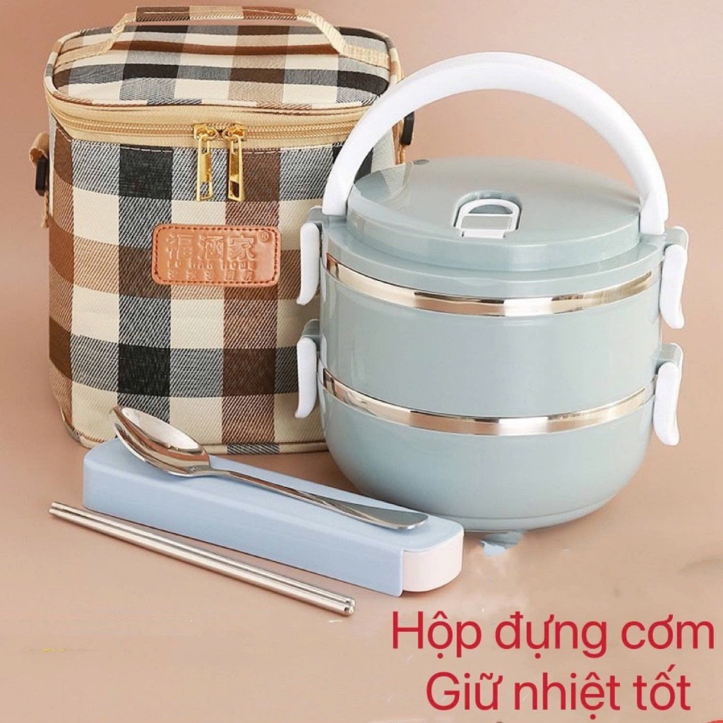 Hộp cơm giữ nhiệt lúa mạch 2 tầng/ 4 tầng- Hộp Cơm Giữ Nhiệt 4 Tầng, Văn Phòng Lúa Mạch, Cặp Lồng Giữ Nhiệt/túi giữnhiệt