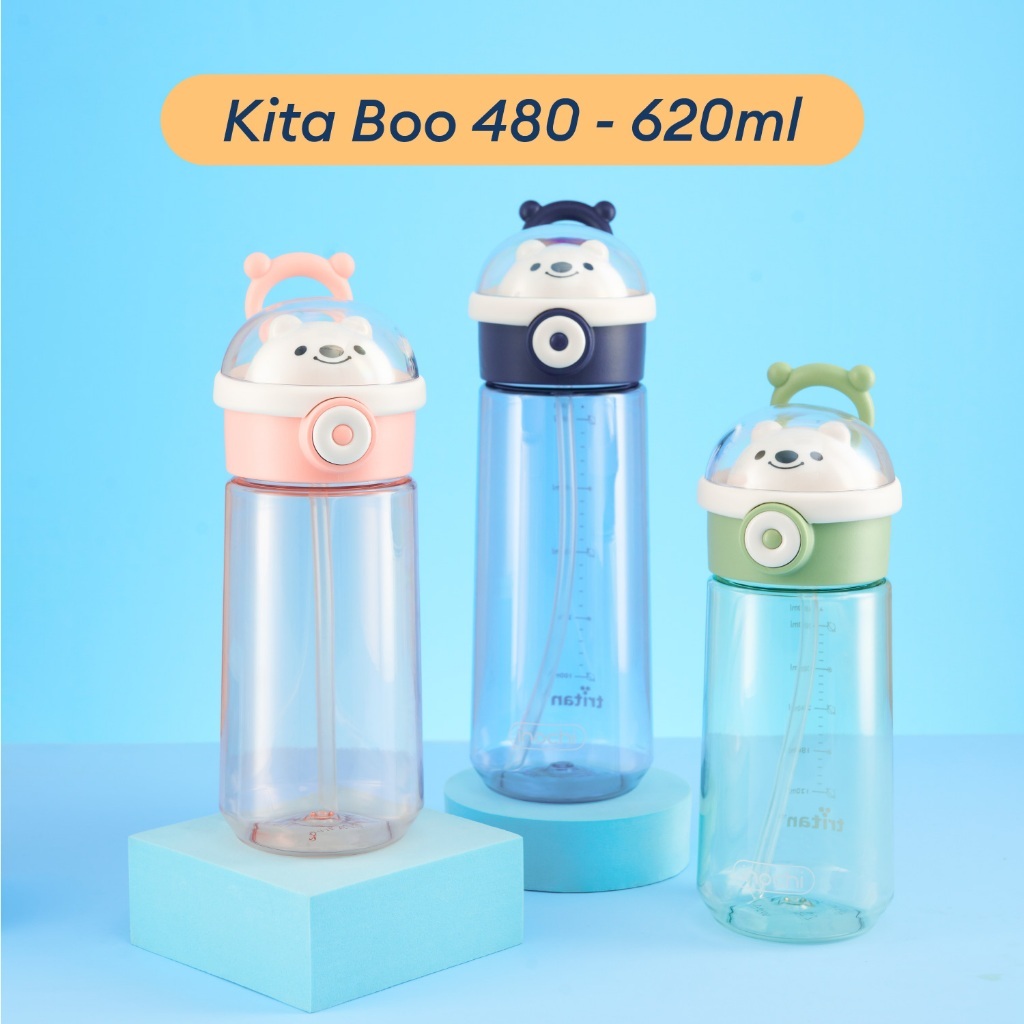 Bình nước nhựa Inochi cao cấp. Nhựa Tritan an toàn, kèm ống hút. Bình nước không chứa chất độc hại