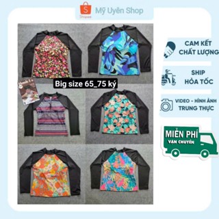 10 Mẫu Áo BIG SIZE Nữ,Áo Bơi Nữ Tay Dài Chống Nắng Có Sẵn Mút Ngực bigc size 65-75 ký