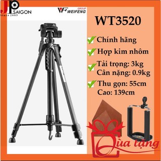 Chân máy ảnh weifeng wt3520+ gá kẹp điện thoại