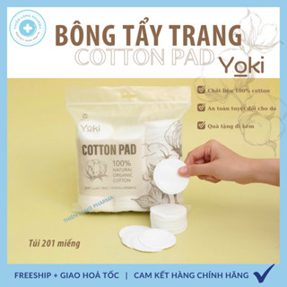 [Sỉ 5 Bịch ] Bông tẩy trang YOKI 201 miếng 100% cotton công nghệ Nhật Bản sợi tự nhiên mềm mịn làm sạch da