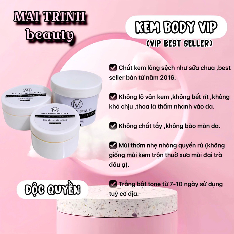 KEM BODY VIP BEST SELLER (10 NĂM)
