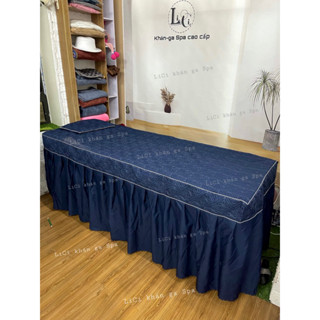 Ga /drap giường spa, ga giường nối mi,ga giường gội chất cotton poly tặng kèm vỏ gối
