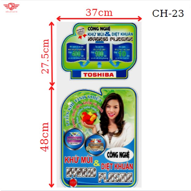 Tem tủ lạnh/ miếng dán tủ lạnh toshi ba  hồ ngọc hà CH23