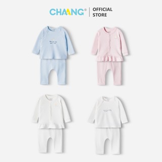 [CHAANG 0-6M] Bộ quần áo dài tay cúc giữa/cúc chéo dáng ôm cho bé sơ sinh Music Chaang