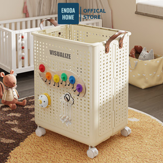 Giỏ Đựng Đồ Chơi Cho Bé ENODA HOME, Giỏ Nhựa Gấp Gọn Đựng Đồ Chơi Có Bánh Xe Q046