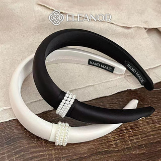  Băng đô cài tóc nữ Eleanor Accessories trơn phối ngọc trai nhân tạo phụ kiện tóc bờm tóc 8322 