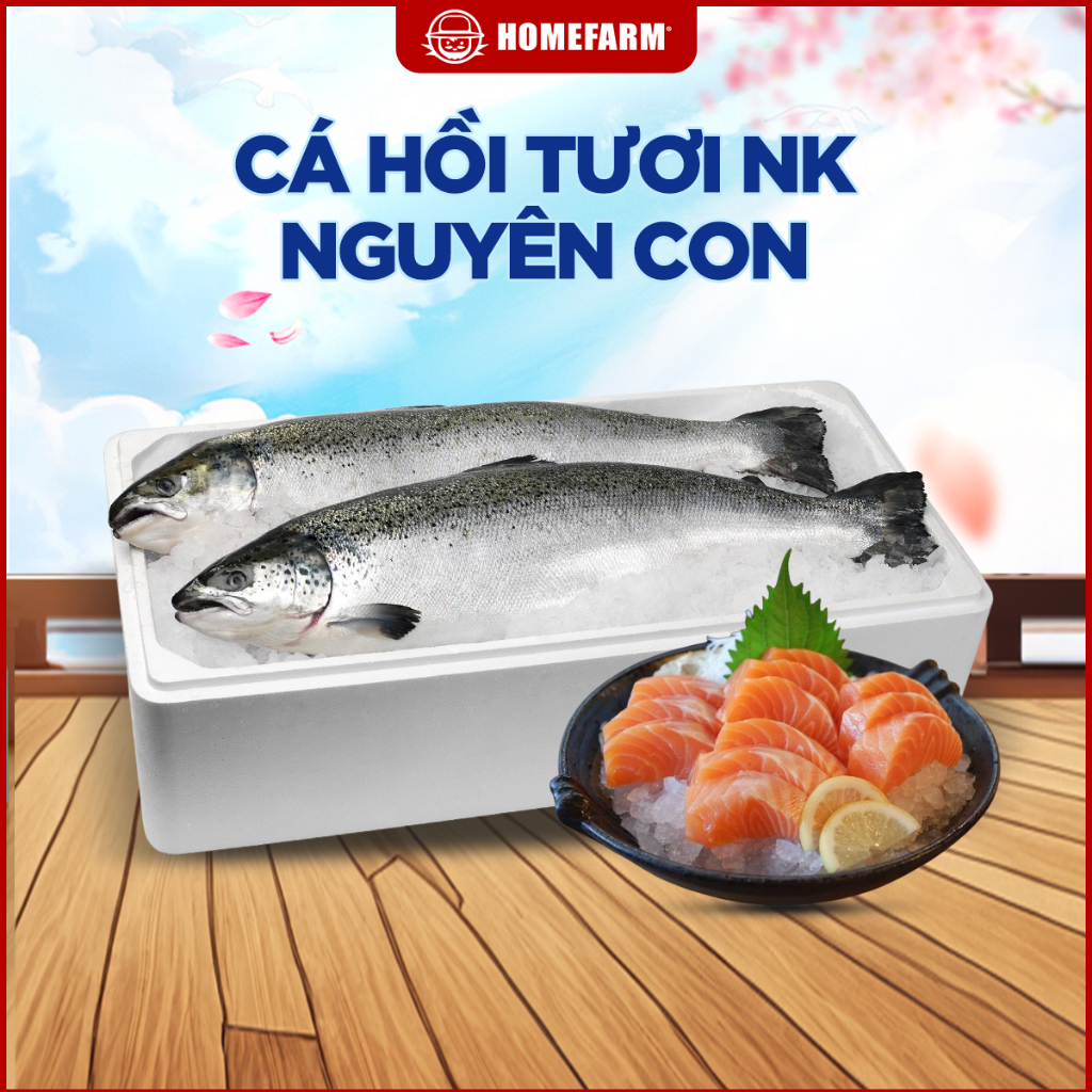 Cá Hồi Tươi NAUY NGUYÊN CON/NỬA CON - Miễn phí cắt thái theo yêu cầu - Tươi mới mỗi ngày - Chuẩn ăn 