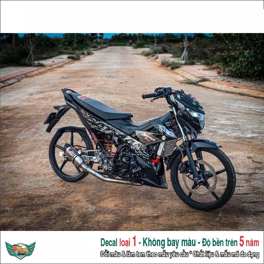 Tem rời Satria Xám đen nhám (L)