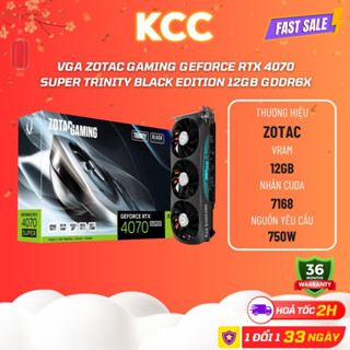 VGA ZOTAC GAMING GeForce RTX 4070 SUPER Trinity Black Edition 12GB GDDR6X - Mới, bảo hành 36 tháng