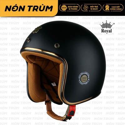 Nón bảo hiểm 3/4 Royal m20c đen nhám mờ chính hãng tại Nón Trùm