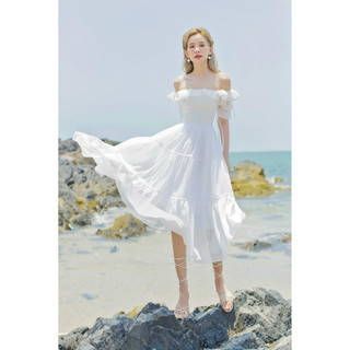 Đầm xoè voan TRIPBLE T DRESS đi biển siêu xinh - Free size dưới 50kg
