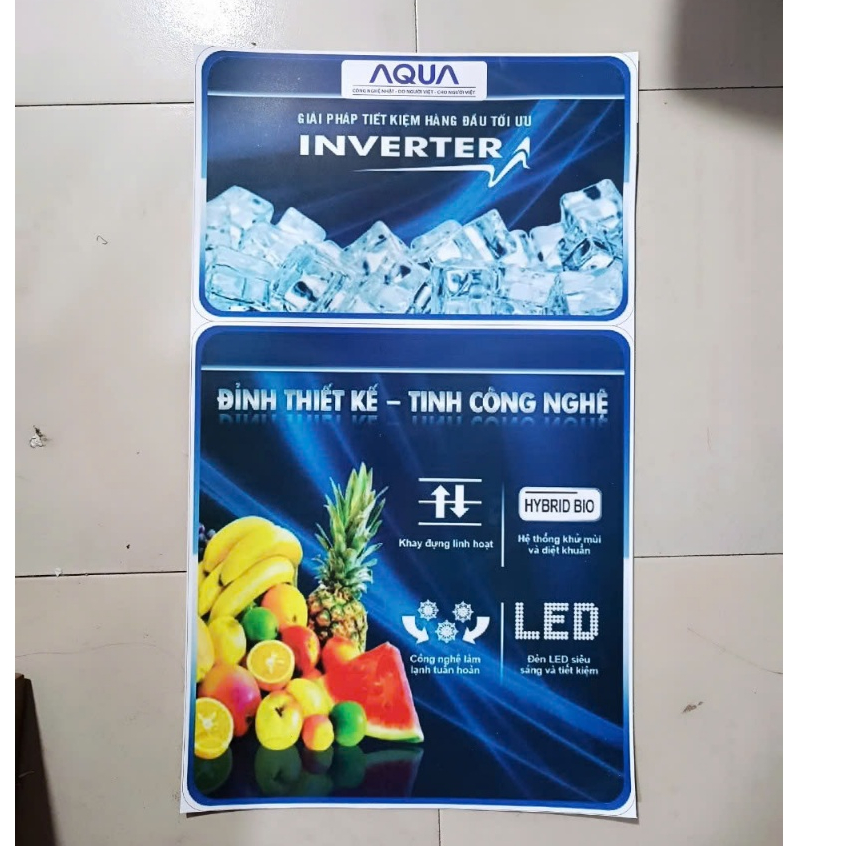 Tem dán tủ lạnh AQUA inverter