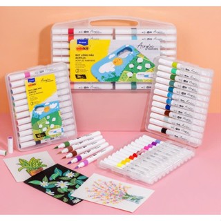 Bút lông màu Acrylic Markers 1 đầu brush Thiên Long Colokit 12/24/36 màu