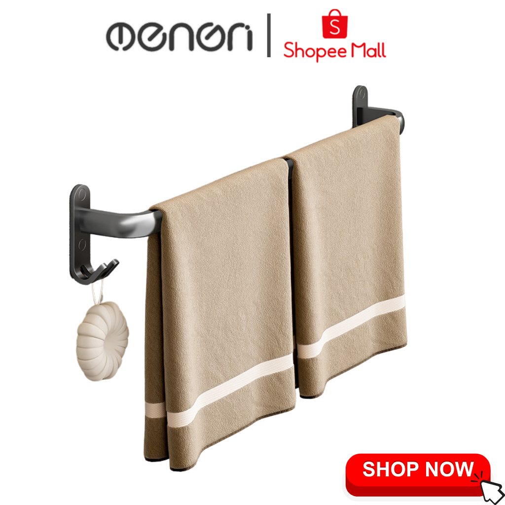 Thanh Treo Khăn Bằng Nhôm Không Gỉ Siêu Nhẹ Gắn Tường Tháo Lắp Tiện Lợi, Giá Đỡ Treo Khăn Oenen