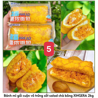 Sỉ thùng 2kg bánh mỳ gối cuộn vỏ trứng sốt salat chà bông,khoai môn, socola