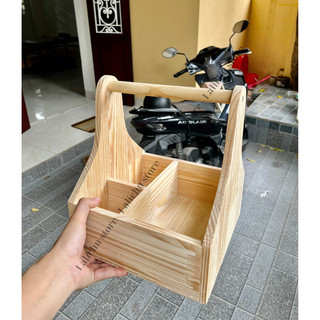 Khay Gỗ Có Tay Cầm Đa Năng Khay Đựng Đồ Trang Điểm Mỹ Phẩm Văn Phòng Phẩm