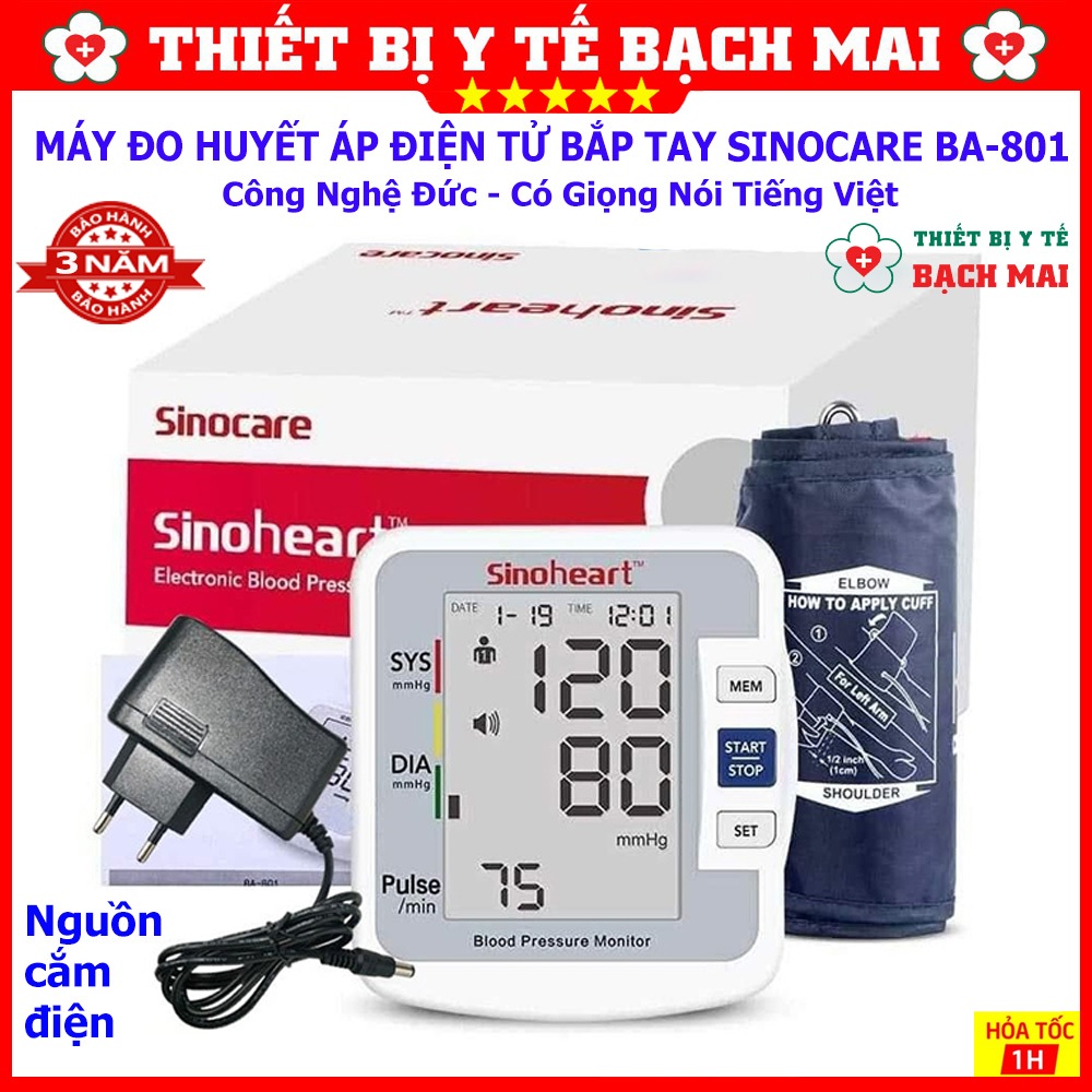Máy Đo Huyết Áp Sinocare Sinoheart BA-801 Công Nghệ Đức