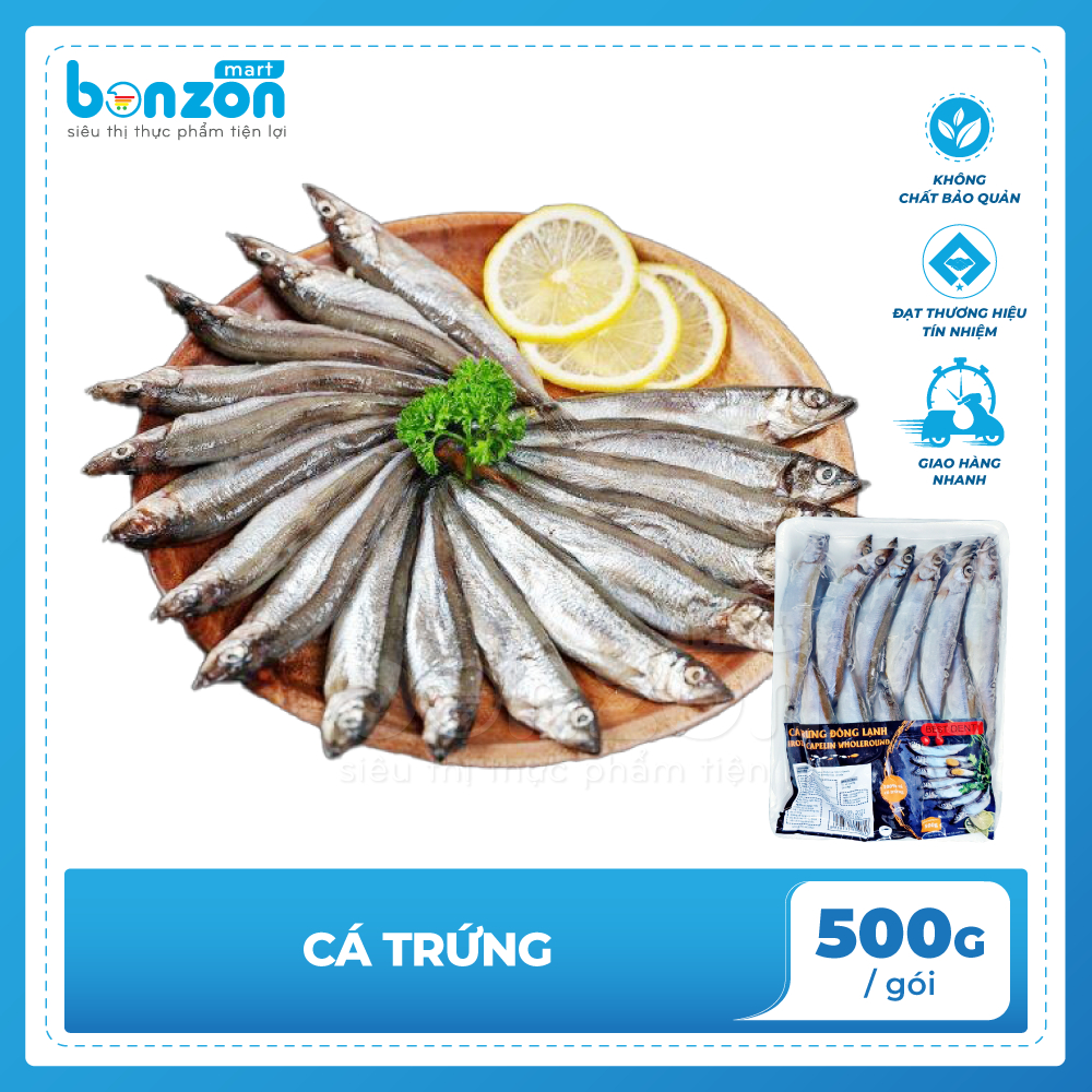 Cá trứng Bonzon (500g) - Cá Trứng Đông Lạnh Béo Ngậy, Chiên Giòn Ngon