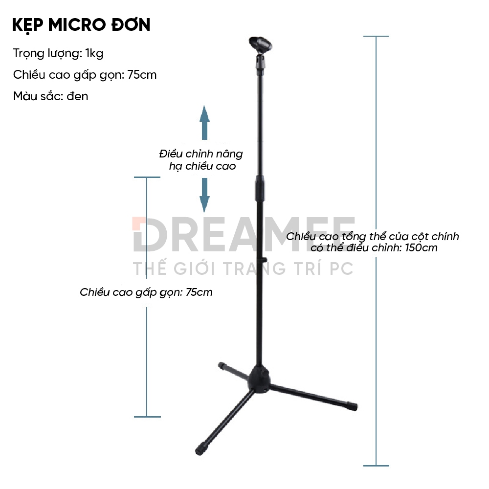 Chân Micro Đế Đứng Kẹp Micro Bom Mic Stand - Chân Đế Micro Sân Khấu Phòng Thu Chuyên Nghiệp | BigBuy360 - bigbuy360.vn