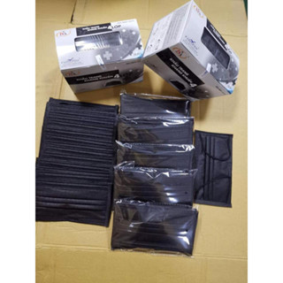 Khẩu Trang Y Tế Đen Hộp 50 chiếc khẩu trang y tế ĐEN HỒ PHÁT 4 lớp kháng khuẩn chống bụi