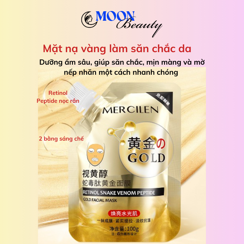 {Mercilen Retinol} Mặt nạ vàng dưỡng ẩm sâu, săn chắc, mờ nếp nhăn giúp căng bóng, mịn màng