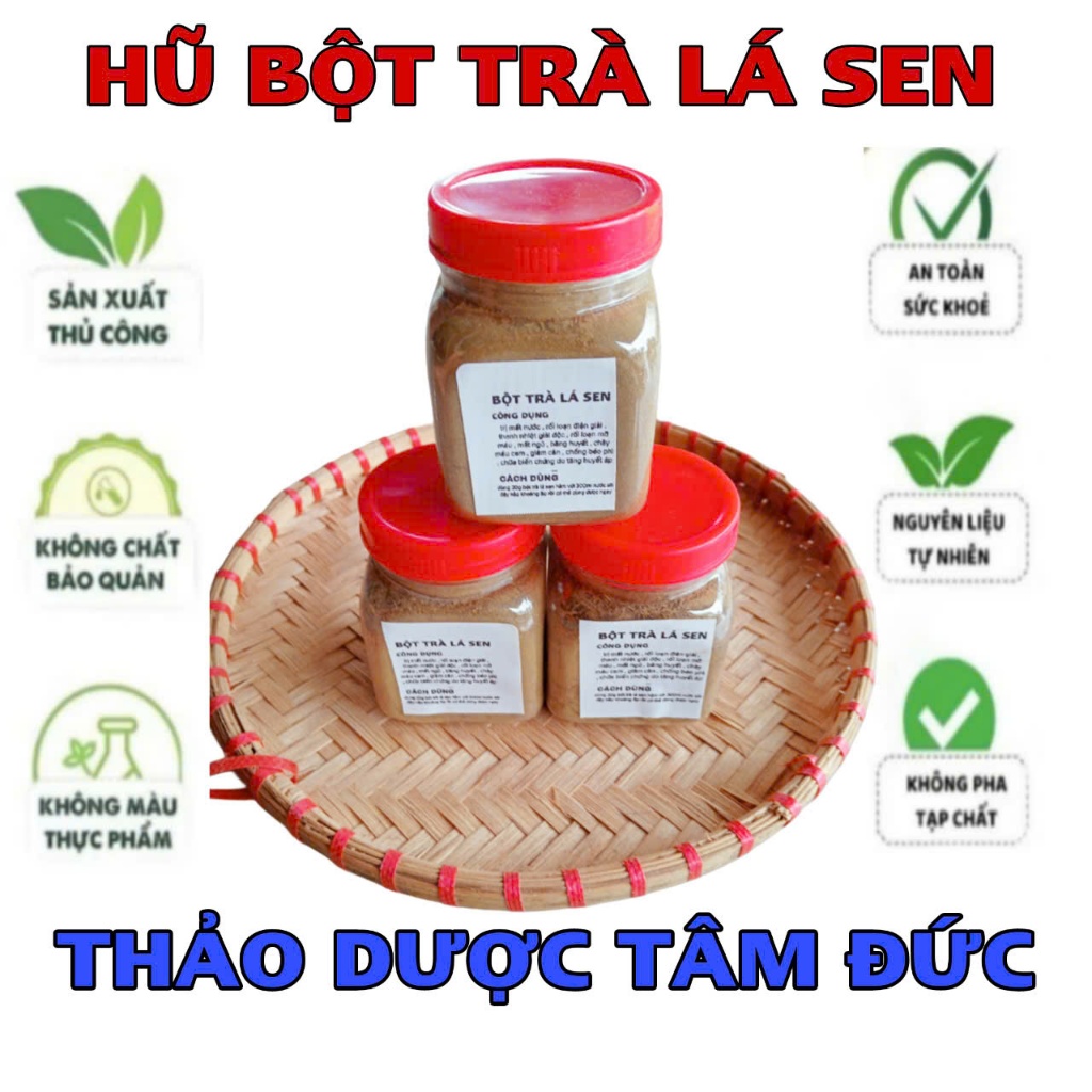 combo 3 hũ bột trà lá sen sấy khô