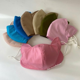 Khẩu trang vải tole lạnh (vải lanh lạnh) có tai che nắng thái dương nhiều màu 3 lớp, tái sử dụng