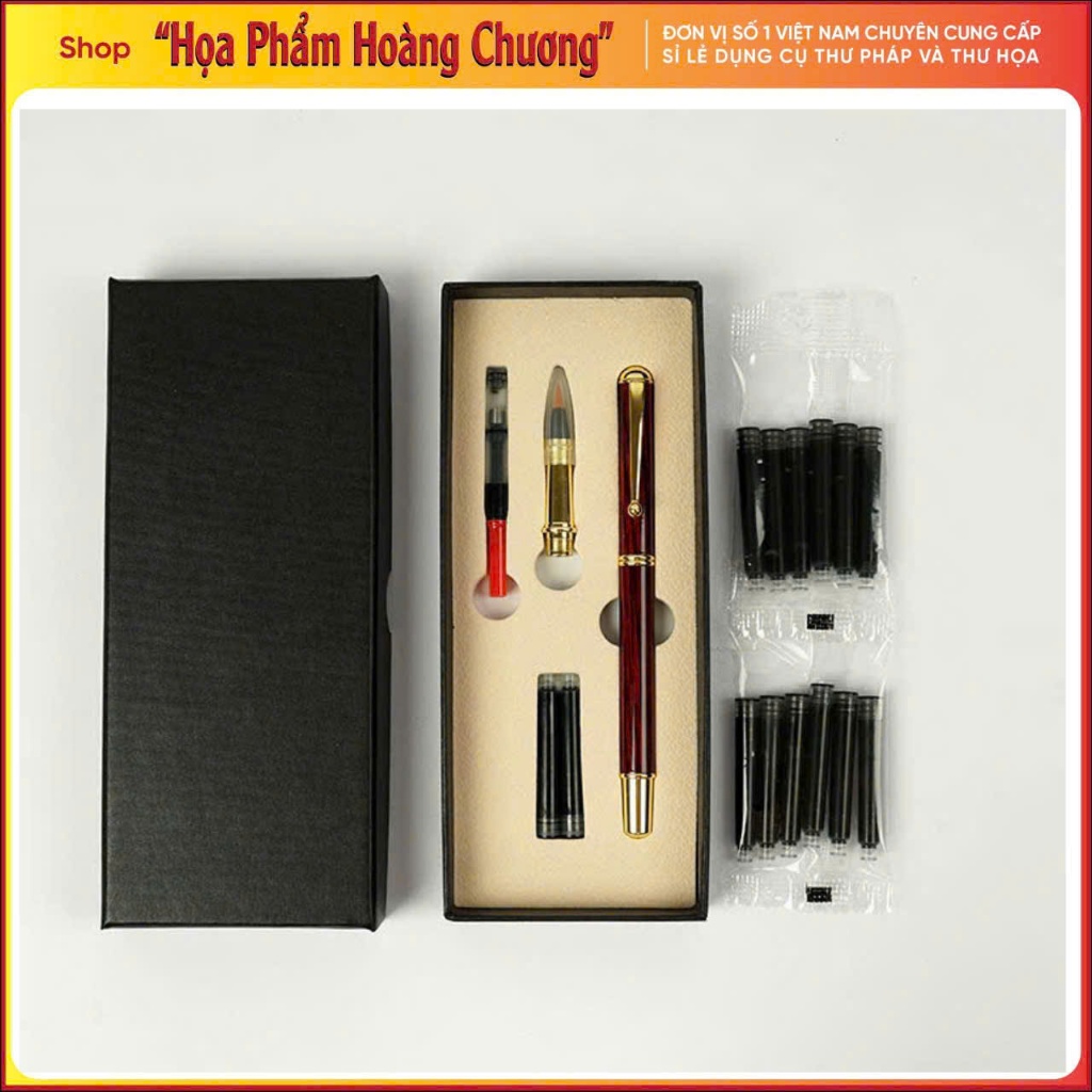 Bộ bút lông bơm mực cao cấp viết thư pháp