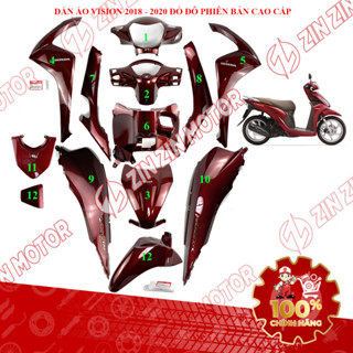 Dàn Áo Vision 2018 2019 2020 Đỏ Đô   Phiên Bản Cao Cấp   53200-K44-V20ZQ 53210-K44-V20ZC Chính Hãng - ZZM 