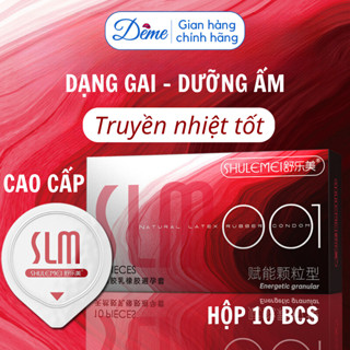 Bao cao su cao cấp có gai SLM siêu mỏng 001, nhiều gel và truyền nhiệt - hộp 10 bcs