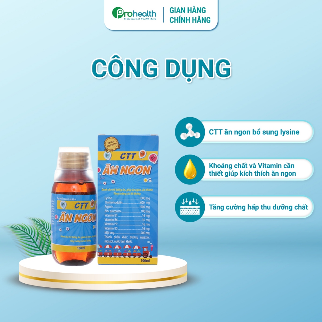 CTT Ăn Ngon - Giúp trẻ ăn ngon hơn, khỏe mạnh hơn 100ml